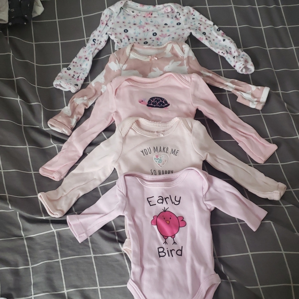 PREEMIE long sleeve onesies carters and "sarakety"